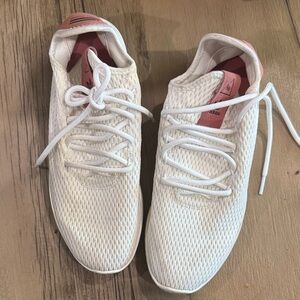 Adidas Women's Cream and Pink Sneakers